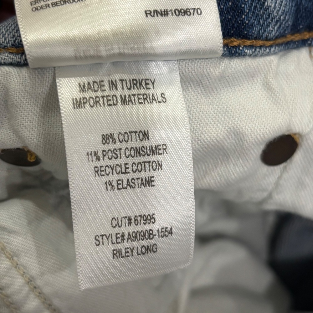 AGOLDE Riley Long High Rise Straight Leg Jeans Blue Size 24 A9090B-1554 - Picture 10 of 14